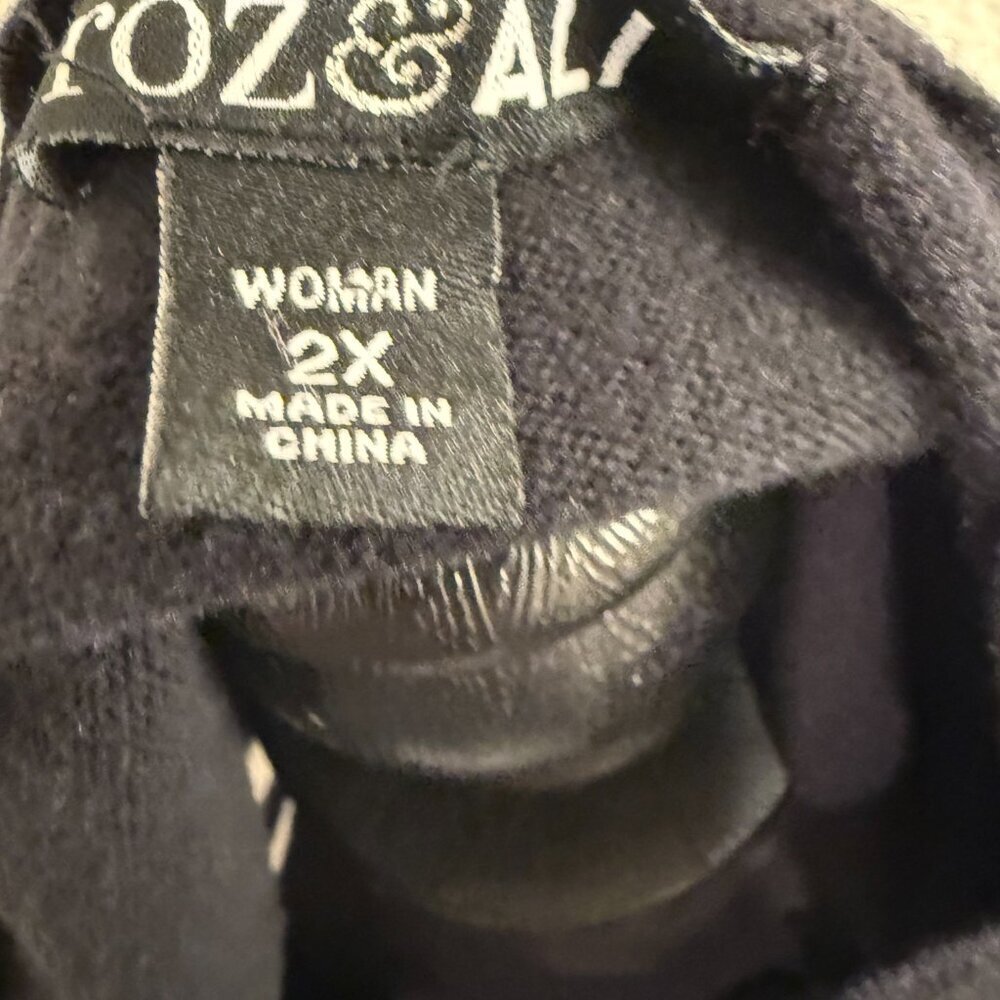 Roz & Ali Tshirt Womens Plus 2X Black White Striped 3/4 Sleeve - Picture 5 of 5